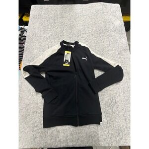 Puma FT Contrast Track Jacket Black Marshmallow White 575930-01 Womens Small NWT